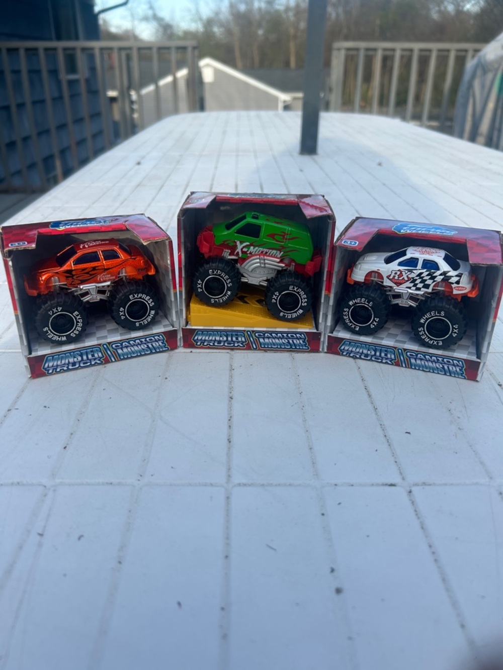 Kids Monster Truck Toy - Green, Orange, White - Off-Road Play Vehicle